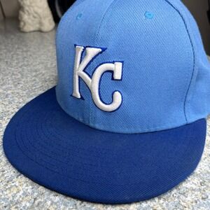 New Era Hat Kansas City Royals 59FIFTY Mens 7 1/4 Blue Polyester MLB Fitted Cap